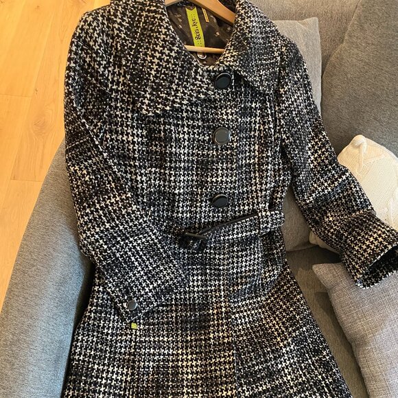 SOIA & KYO Wool Houndstooth Coat - Picture 1 of 11